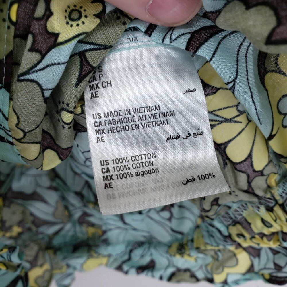 INC International Concepts Blue Floral Button Front Top Small Casual (AR) - Picture 4 of 7